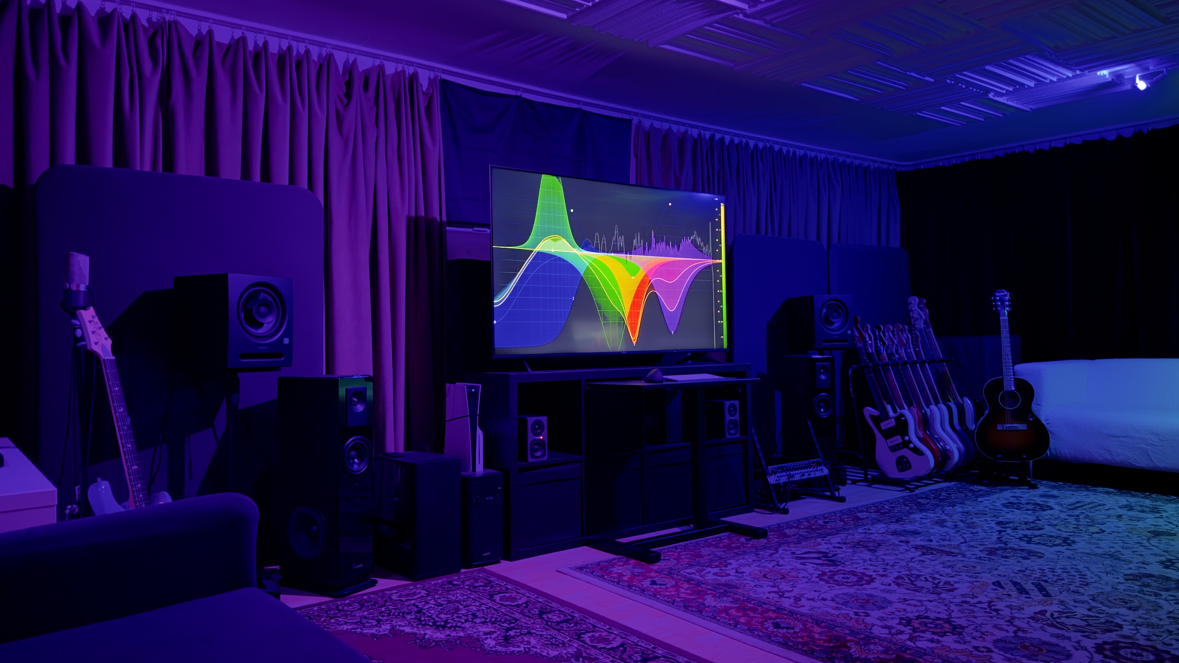 Interiér nahrávacího studia STILLROOM v Psárech s profesionálním audio vybavením